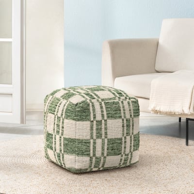Jani 20-inch Ottoman Pouf - Handcrafted Handmade Ottoman for Seating, Footrest, Home Decor for Living Room, Bedroom