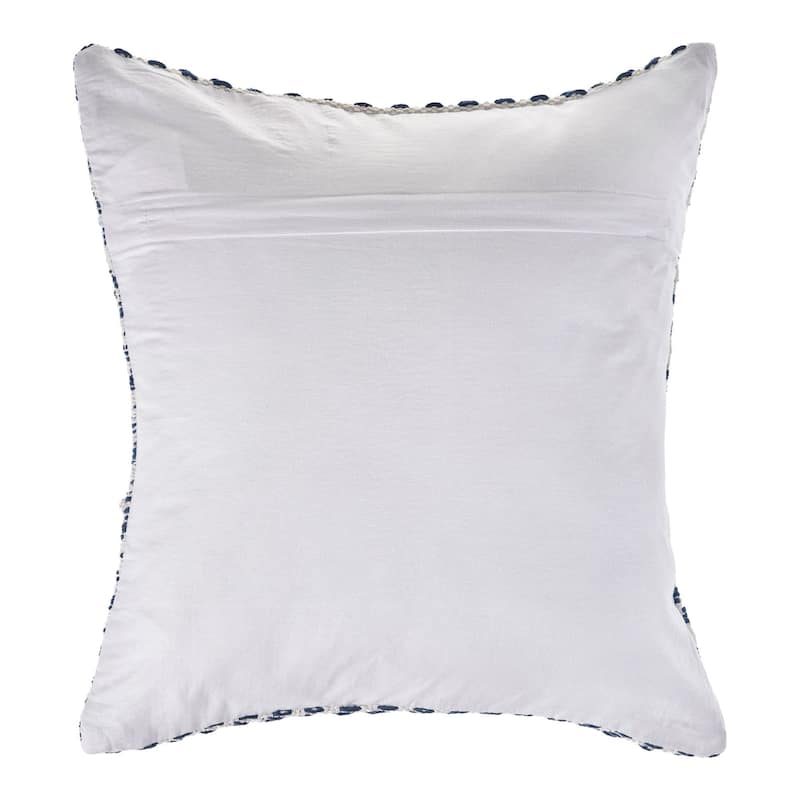 18" Indigo Blue and White Breaking Day Square Throw Pillow
