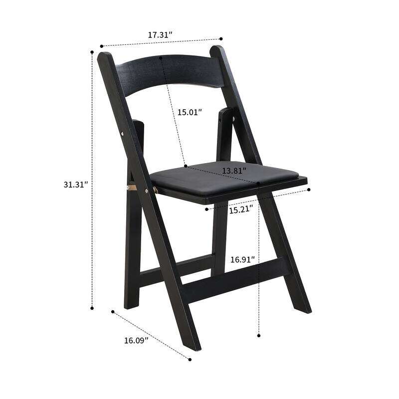Modern simple style foldable dining chair set with upholstered cushions