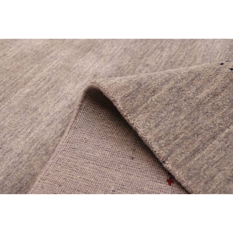 ECARPETGALLERY Hand Loomed Kashkuli Gabbeh Grey Wool Rug - 5'0 x 7'10