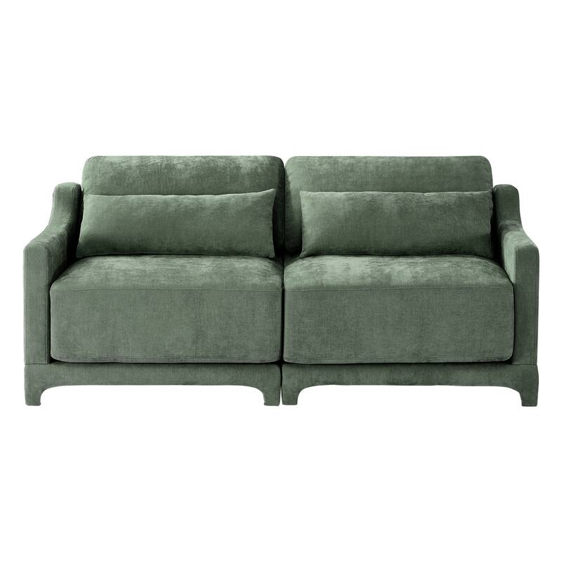 Modern Chenille Sectional Sofa with Lumbar Pillows for Living Rooms,Easy install