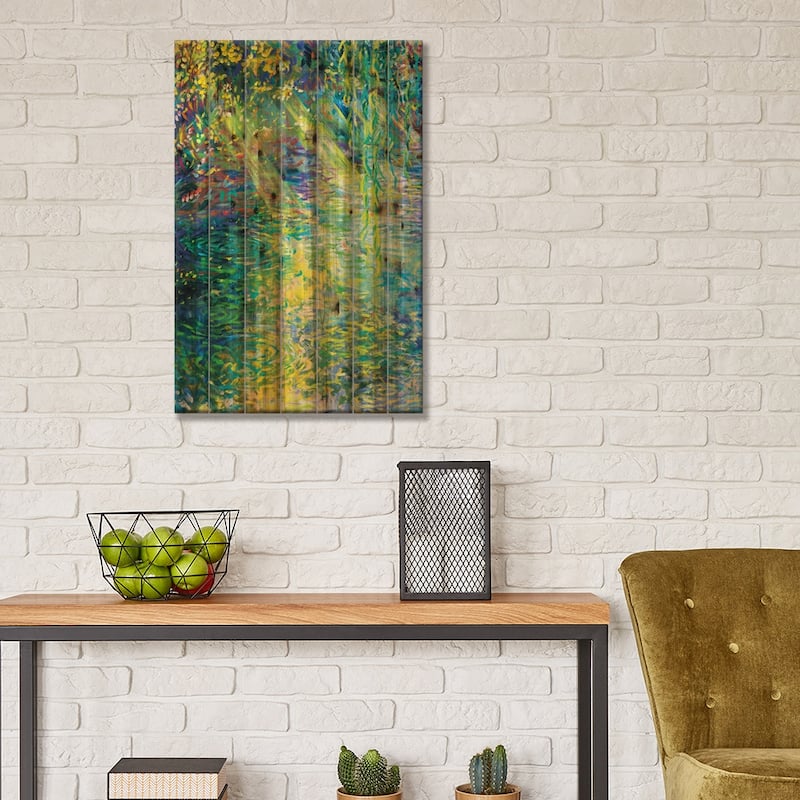 Waxwillow Lagoon I Print On Wood by Iris Scott - Multi-Color
