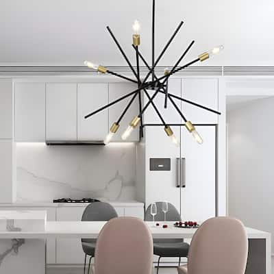 Sputnik Cedillo 8-light Adjustable Chandelier, Antique Bronze For Dining Room Or Entryways