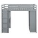 preview thumbnail 4 of 21, Multifunctional Design Full Size Loft bed with Built-in Desk and LED Light