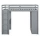preview thumbnail 4 of 10, Twin Size Loft Bed with Large Shelves, Writing Desk and LED Light