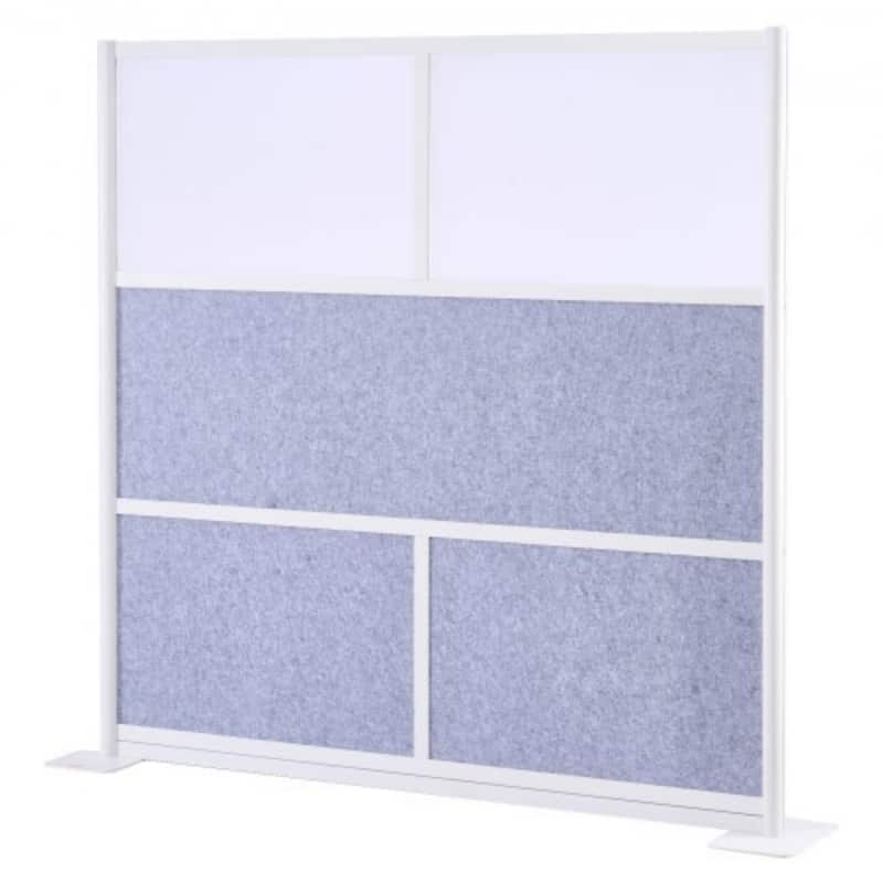 Office Divider Privacy Panel 70"x70" with Frosted Windows - 70 x 11.8 x 70 in