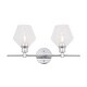 preview thumbnail 4 of 7, Gwyneth 4-light Contemporary Frosted Glass Vanity Light Chrome