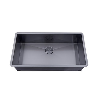 Kingsman 36 Inch Galaxy Black Matte Black Stainless Steel Undermount 16-Gauge Kitchen Sink Single Bowl