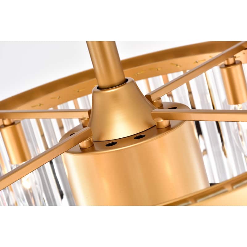 Jakob Gold Ceiling Fan19-Inch 4-Light Metal & Crystal Drum Shade (Includes Remote)