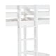 preview thumbnail 6 of 4, White Twin over Twin Wood Bunk Bed with Ladder & Fence
