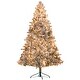 preview thumbnail 1 of 7, 7.5ft Flocked Christmas Tree with 500 Lights, Snowy Tips and Metal Stand Green