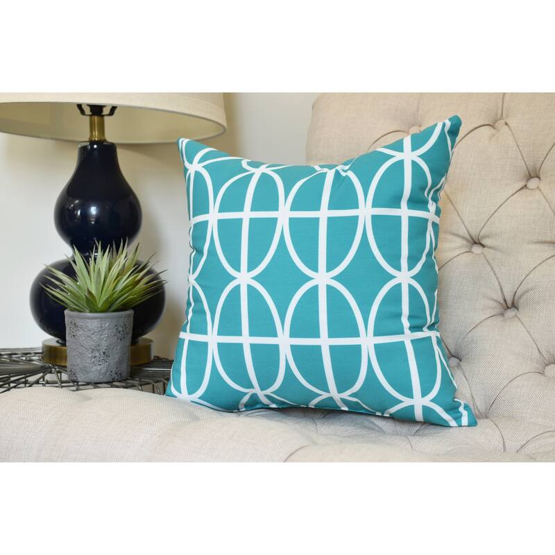 26 x 26 inch Ovals and Stripes Geometric Print Pillow