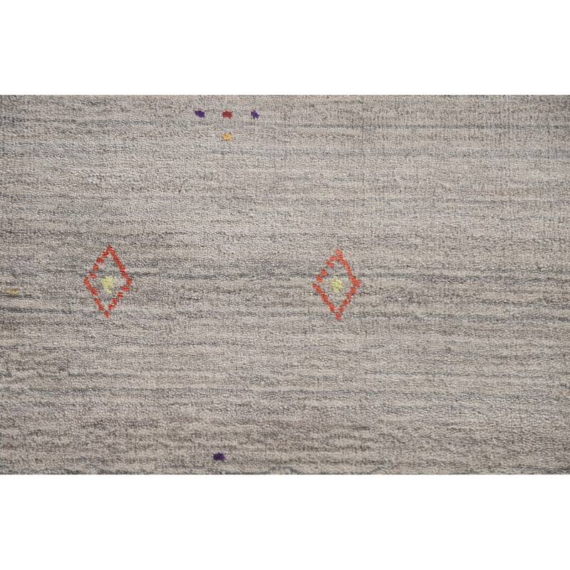 Gabbeh Oriental Area Rug Hand-Knotted Wool Carpet - 8'0"x 9'8"