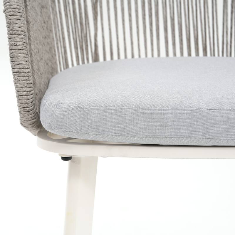 Outdoor 2-Piece Arm Barstool Chairs with Cushions