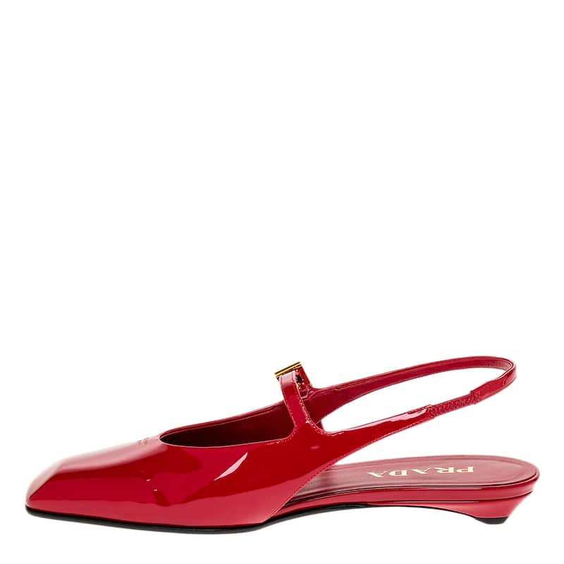 Prada Patent Leather Slingback Ballerinas