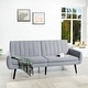 preview thumbnail 9 of 10, Modern Futon Sofa Bed, Convertible Sofa Futon, Split Back Linen Sleeper Couch for Living Room