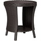 preview thumbnail 11 of 25, Outsunny 18" Outdoor Wicker Coffee Table, 2-Tier Patio Side Table with Storage