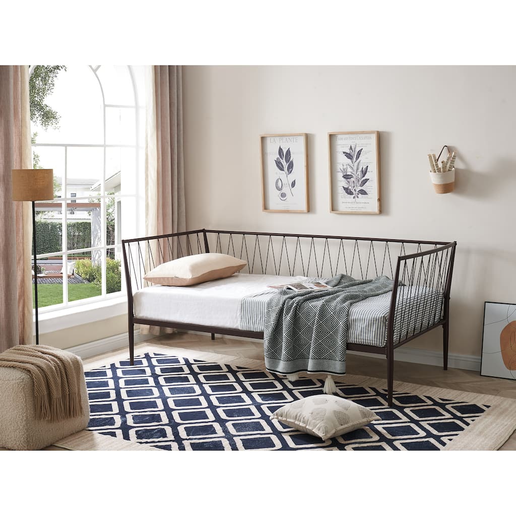 Bella Collection Modern Metal Tube Frame Day Bed