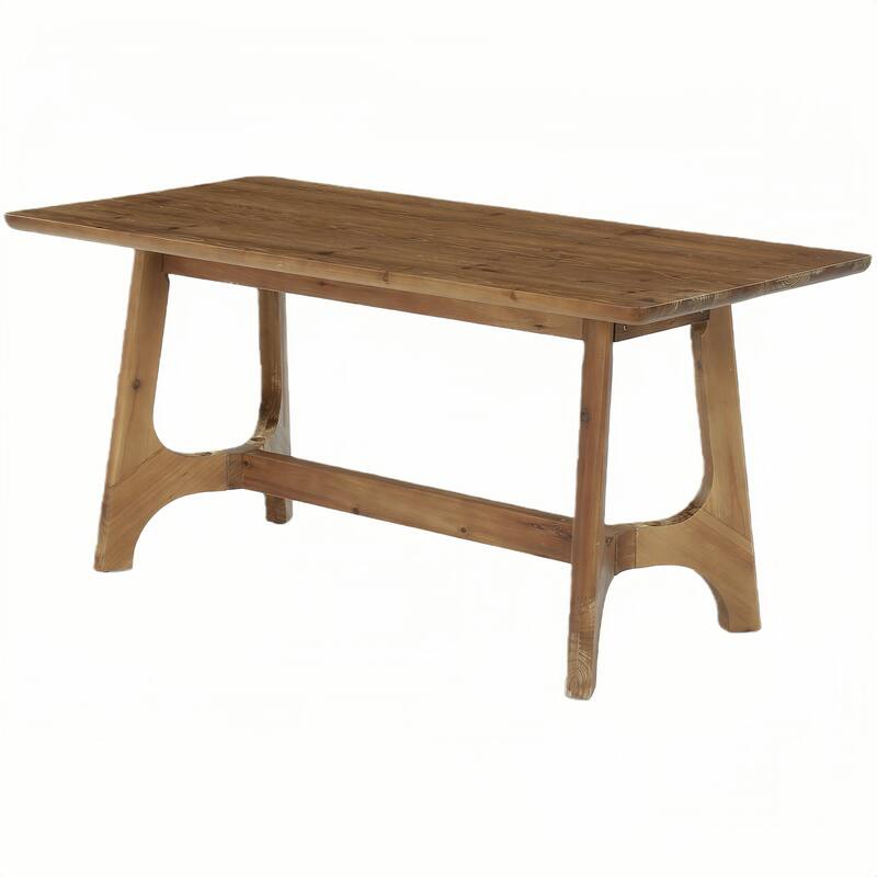62.99" Solid Wood Farmhouse Dining Table for 4-6 - N/A