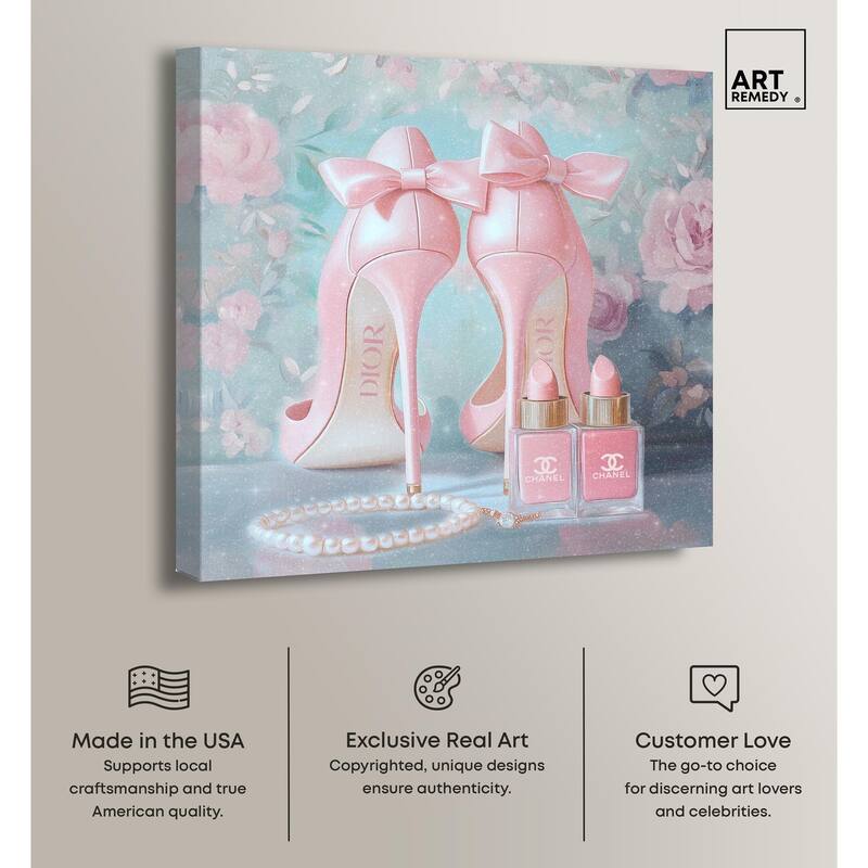 Love Dainty Heels Canvas by Art Remedy, Gallery Wrapped