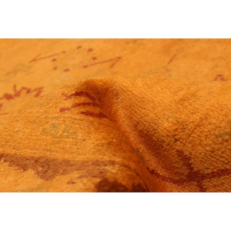 ECARPETGALLERY Hand-knotted Vibrance Light Orange Wool Rug - 6'2 x 9'1