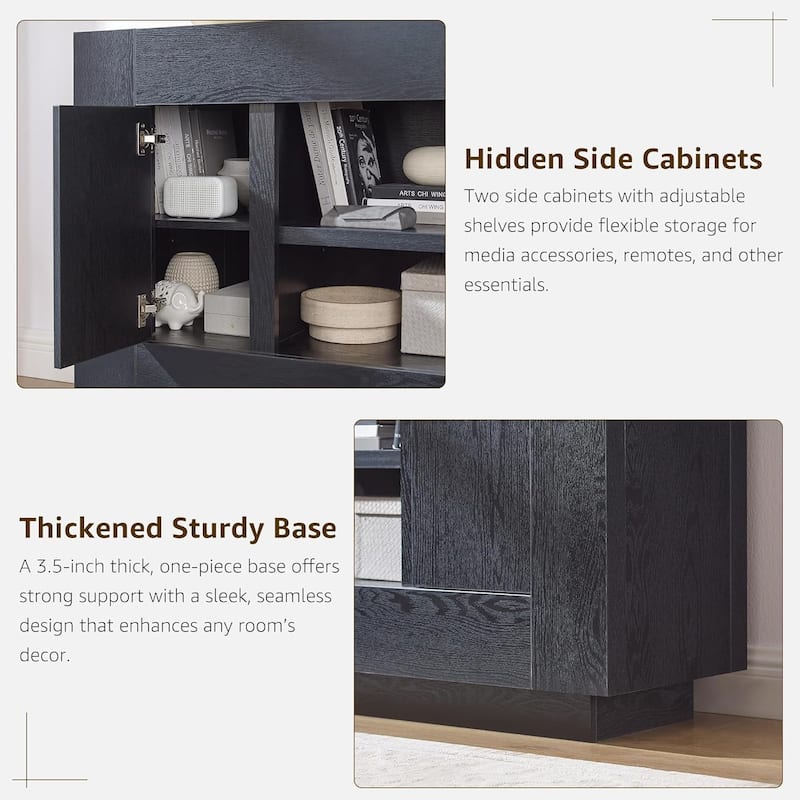 70" Modern TV Stand, Wood Entertainment Center for TVs Up to 80"