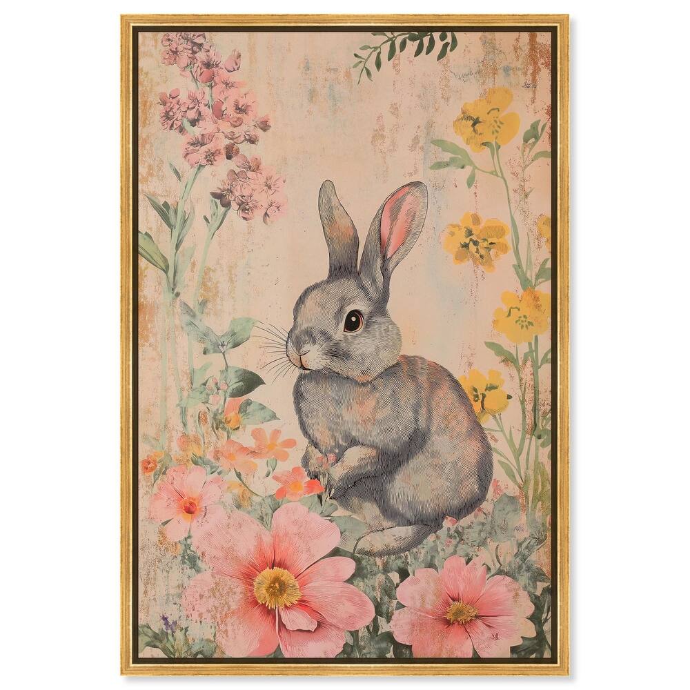 Floral Bunny Canvas by Art Remedy