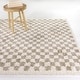 preview thumbnail 62 of 97, Covey Plush Checkered Thick Shag Area Rug 2'2" x 10' Runner - Beige