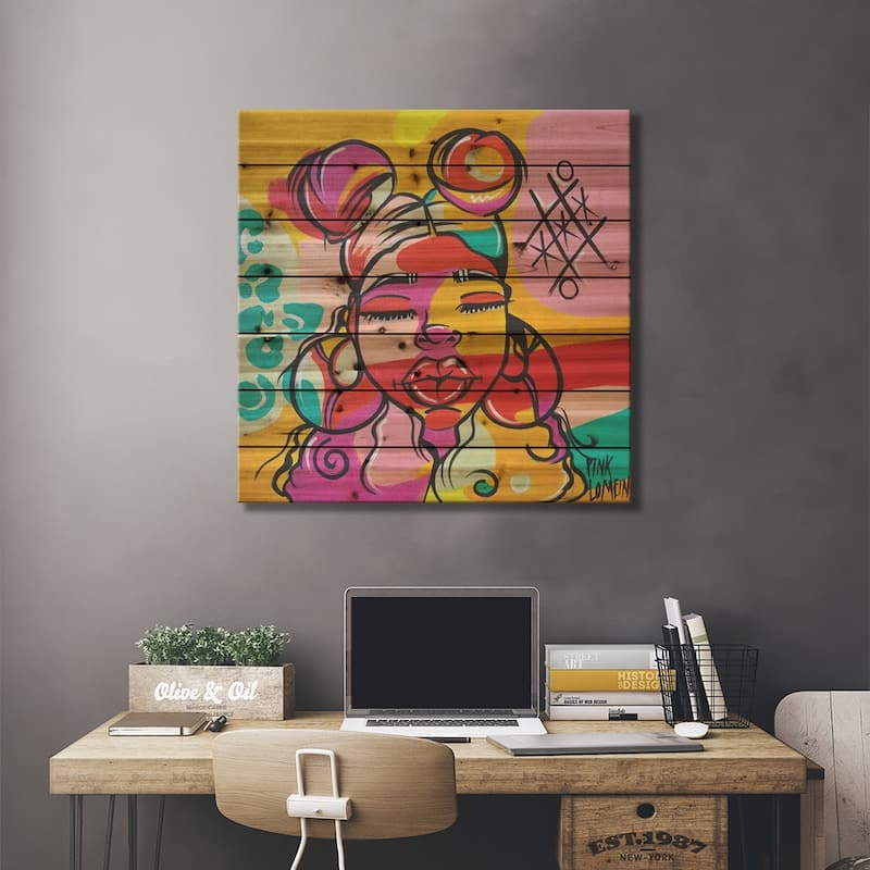 Philly Print On Wood by Pinklomein - Multi-Color