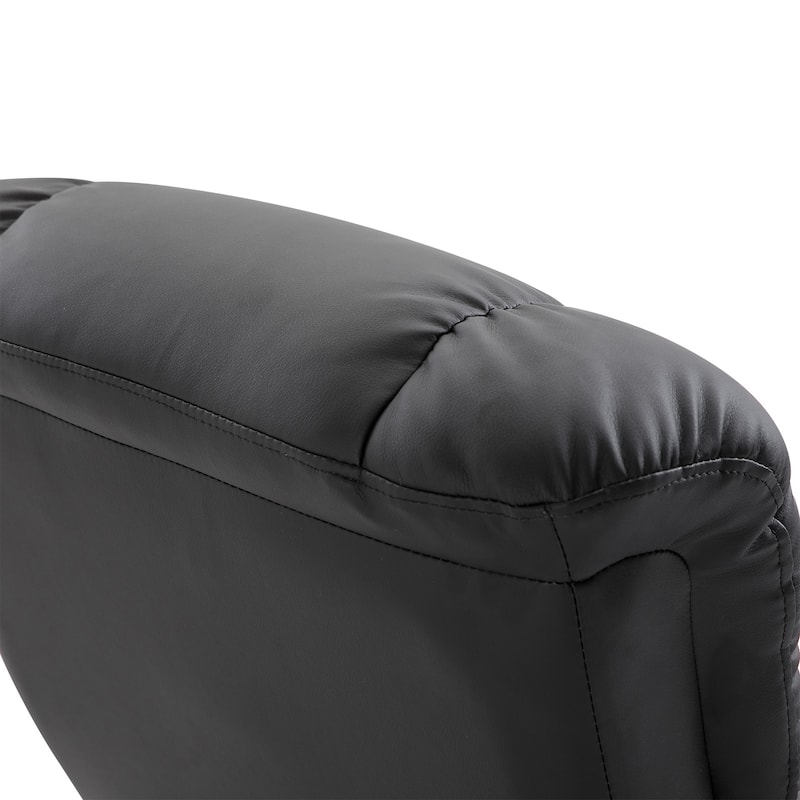 Massage Recliner in PU Leather with Footstool and 360째 Swivel Function