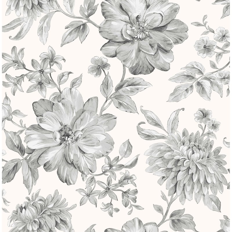Fine Decor Gabriela Grey Floral Wallpaper