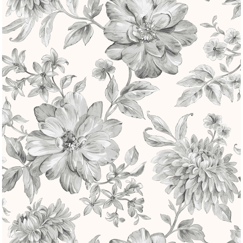 Fine Decor Gabriela Grey Floral Wallpaper