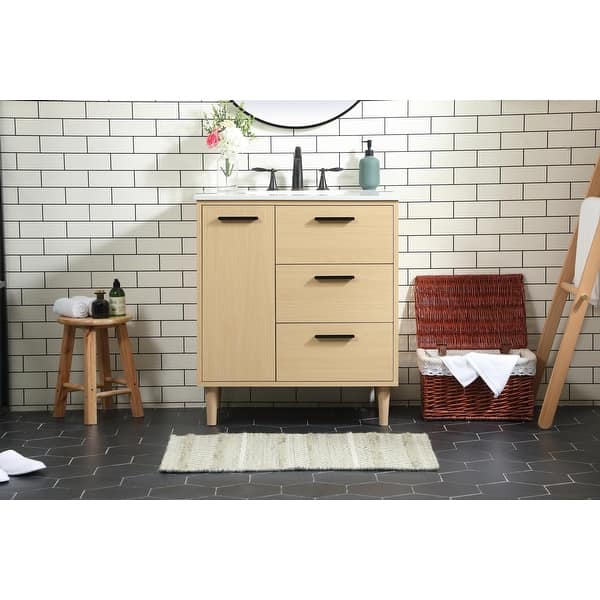 slide 2 of 35, Space 24 - 30 Inch Single Bathroom Vanity Maple - 30 Inches