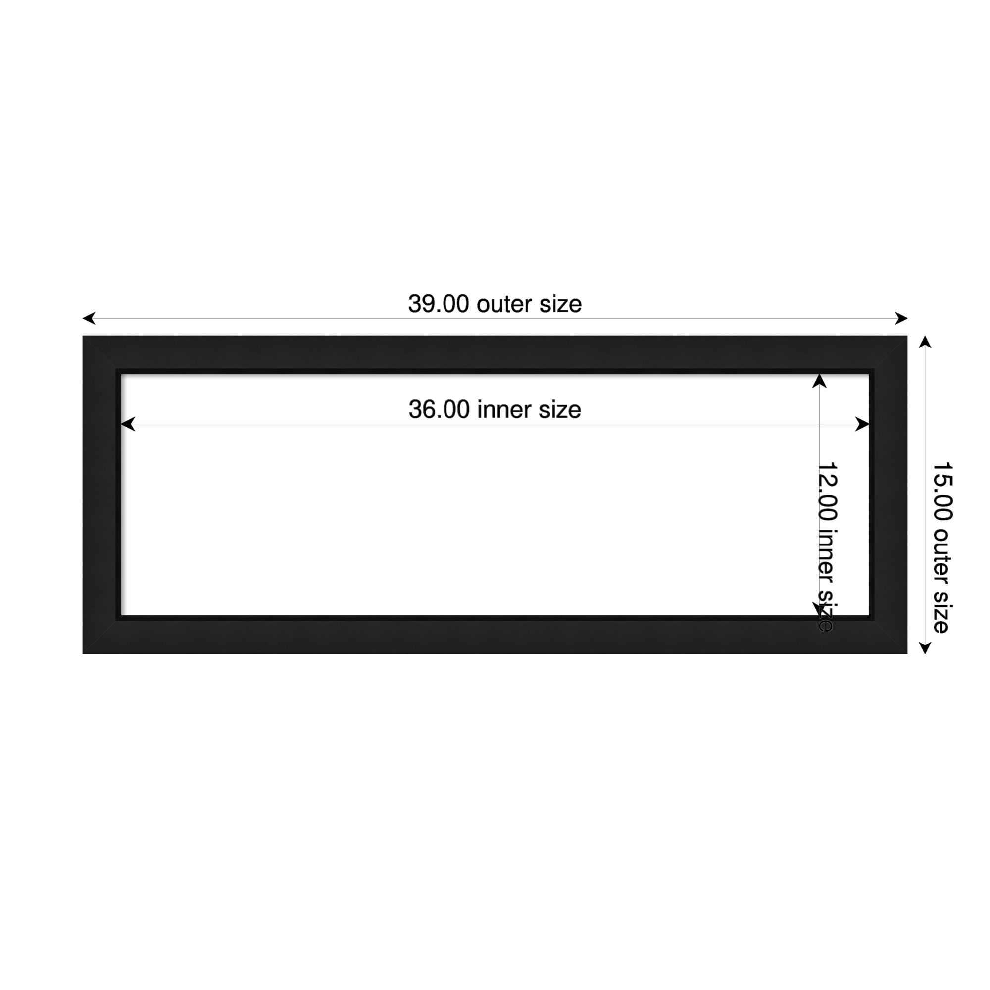 Amanti Art Midnight Black Narrow Framed Dry Erase Magnetic Board