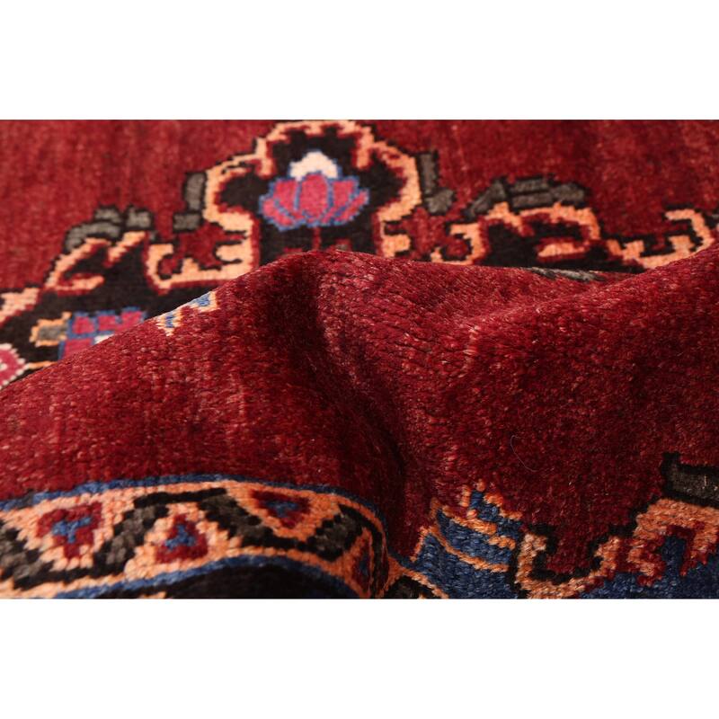 ECARPETGALLERY Hand-knotted Anatolian Vintage Dark Red Wool Rug - 3'7 x 10'1