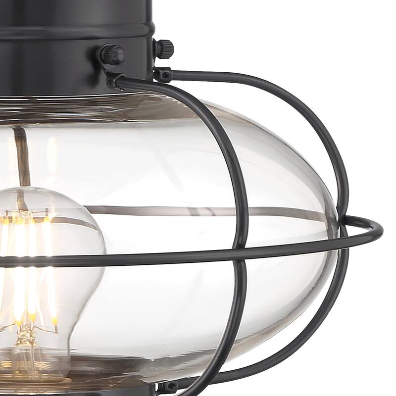 Elk Home Classic Onion Outdoor Post Light - Gun Metal with Clear Glass