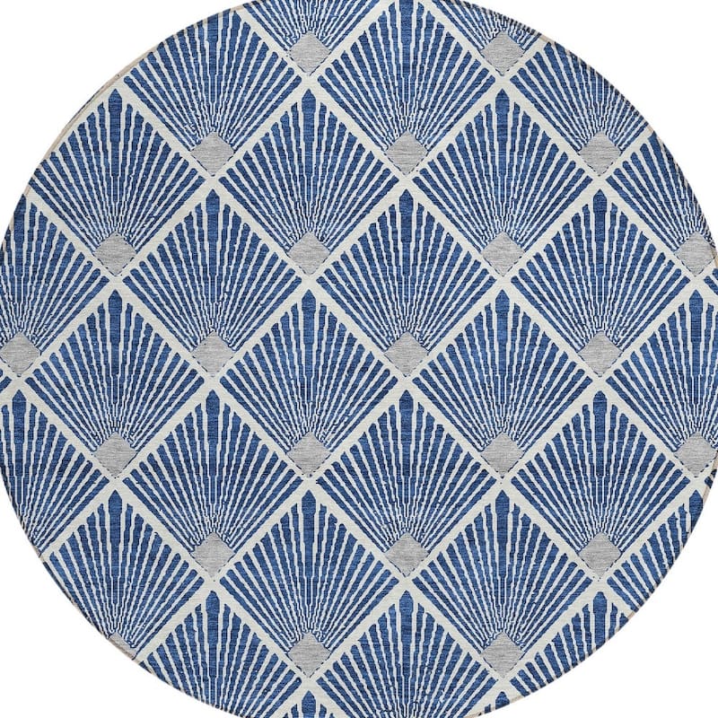 HomeRoots Geometric Transitional Rectangle Outdoor Rug