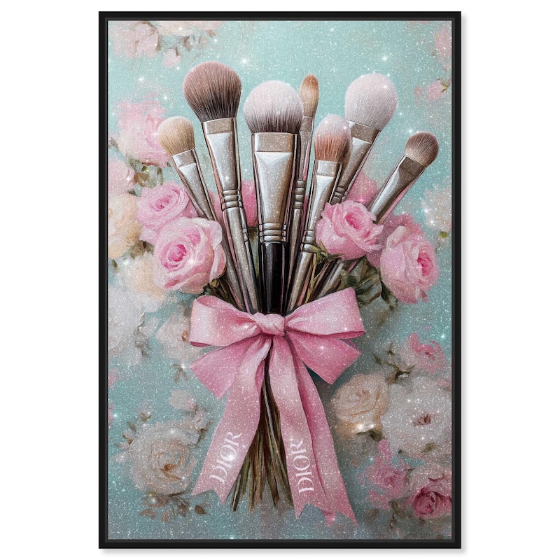 Bouquet of Make Up Brushes Canvas by Art Remedy - 36" x 54" - Black