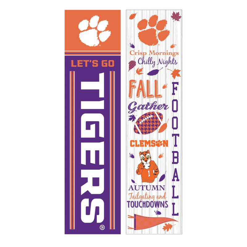 47" Double Sided Seasonal Porch Leaner, Clemson University - 47" x 11.25"