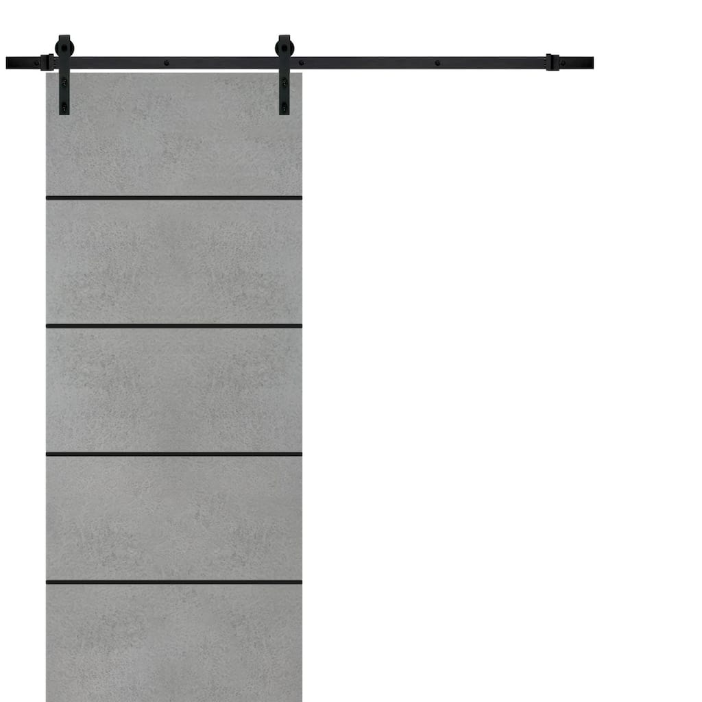 Sturdy Barn Door 36 x 80 Planum 0015 Concrete with 6.6FT