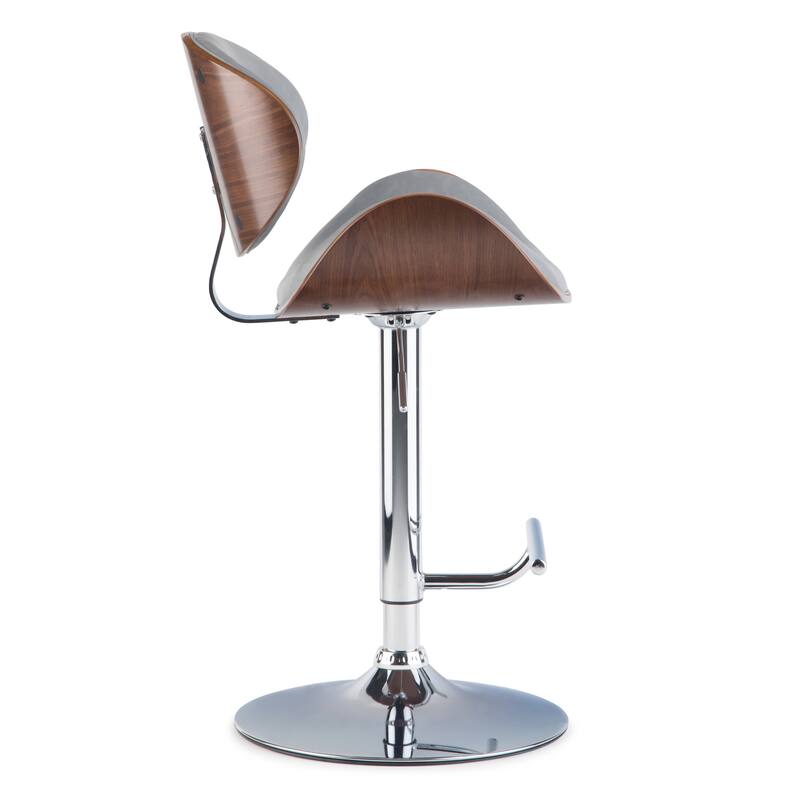 WYNDENHALL Avondale Mid Century Modern Bentwood Adjustable Swivel Bar Stool - 20.9 W x 20.5 D x 45.3 H