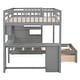 preview thumbnail 12 of 35, Elegant Full Over Twin Bunk Bed with Desk, Drawers and Shelves, Integrated Study Space, Versatile Sleeping Arrangements, Gray