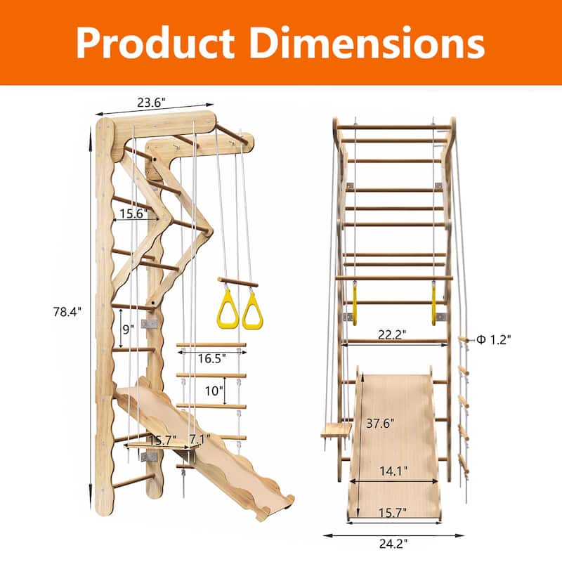 Indoor Toddler Kids Pikler Triangle Set, Foldable Ladder Climbing Jungle Gym Climber
