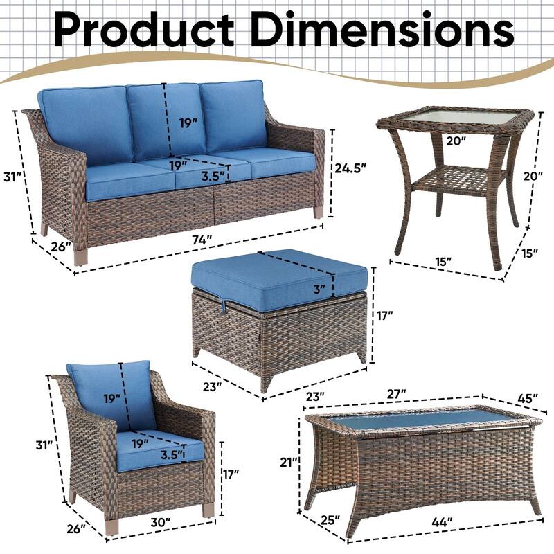 Pocassy Outside Sofa with Swivel Chair Set