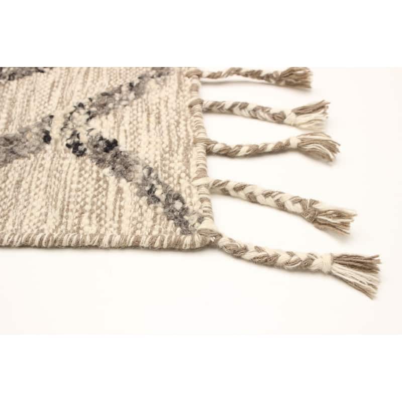 ECARPETGALLERY Hand-knotted Tangier Taupe Wool Rug - 4'11 x 7'7