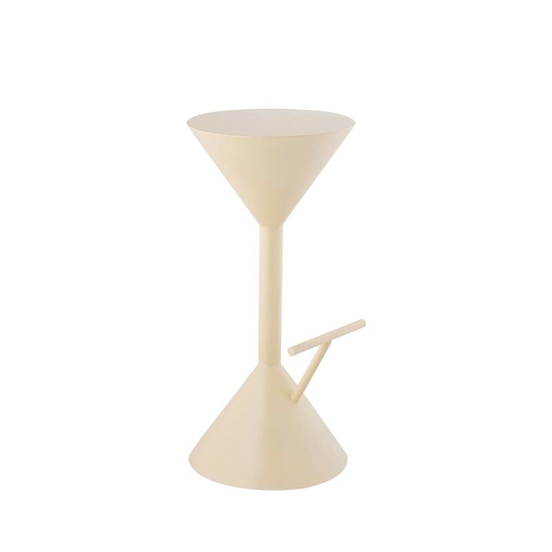 Svelte 29.75" Modern Industrial Iron Hourglass Backless Bar Stool with Foot Rest, by JONATHAN Y - Brown