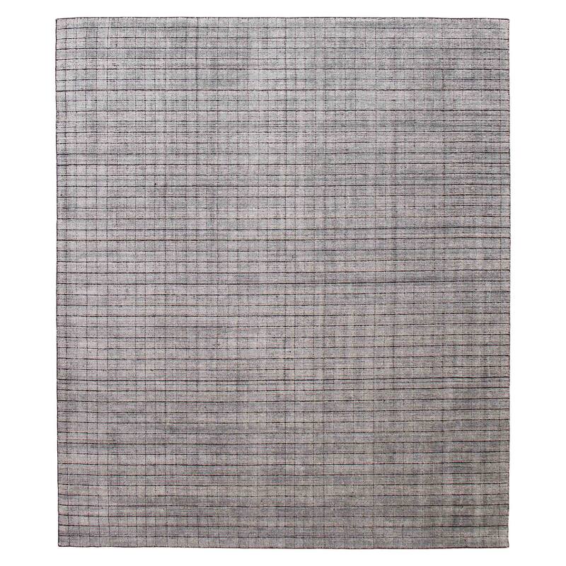 ECARPETGALLERY Hand Loomed Kashkuli Gabbeh Light Grey Silk Rug - 8'0 x 9'5 - Light Grey - 8'0 x 9'5