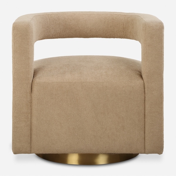 slide 2 of 5, Uttermost 23850 Grounded 28" Wide Metal Framed Polyester Swivel Accent Toast