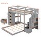 preview thumbnail 8 of 14, Twin Over Full Bunk Bed With Shelves,Drawers And Storage Stairs