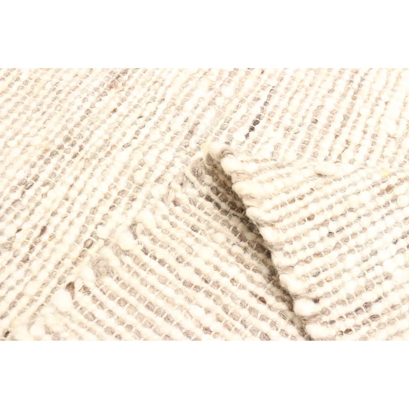 ECARPETGALLERY Braid weave Sienna Tan Wool Rug - 4'11 x 8'2